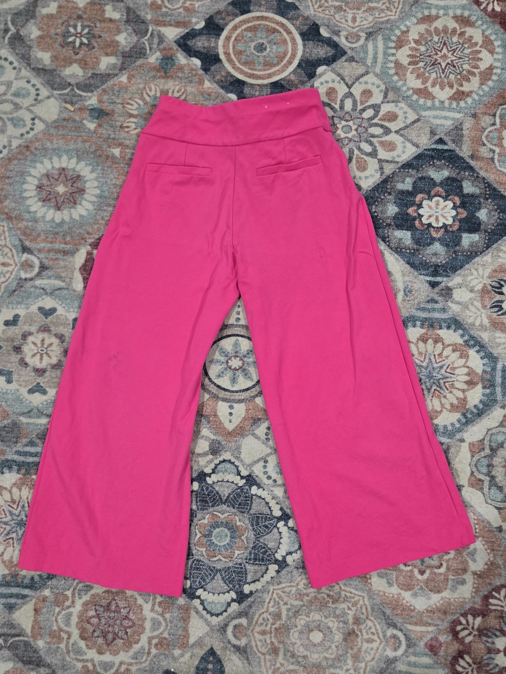 Dear Scarlett Hot Pink Wide Leg Cropped Retro Resort Elevated Corporate Trousers - Picture 4 of 8